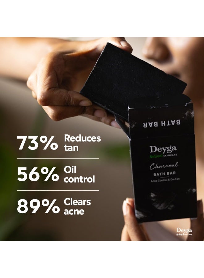 Deyga Charcoal Soap | Reduces Acne & Blackheads | Deep Cleansing & Detoxifying Bath Bar | Controls Oil | For Oily & Acne-Prone Skin - Image 4